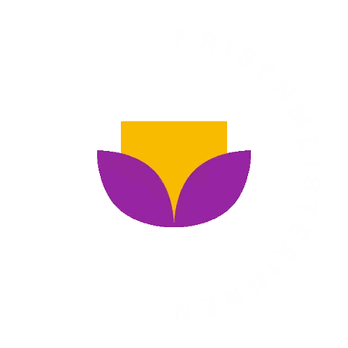Purple And Yellow Flower With Yellow Square In Middle Sticker