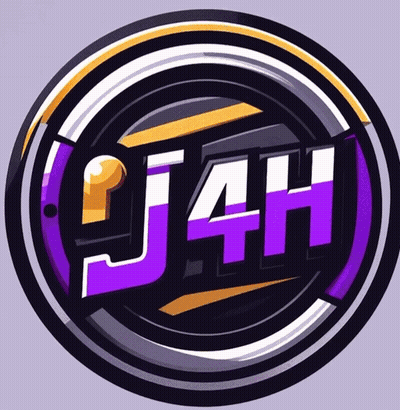 Purple And Yellow Logo Saying J4H GIF