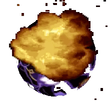 Purple And Yellow Pixel Art Object Sticker