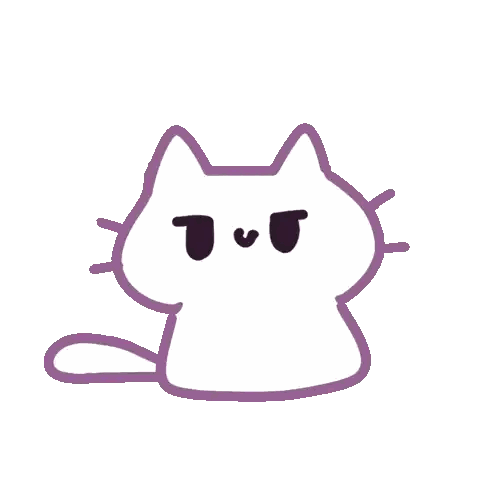 Purple Angry Cat Sticker