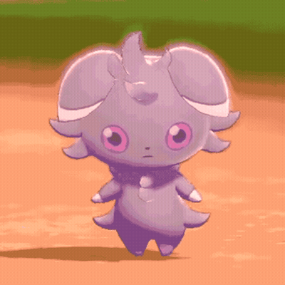 Purple Animal With Pink Eyes Walking On Dirt Field GIF