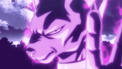 Purple Anime Character Close Up With Cloudy Sky GIF
