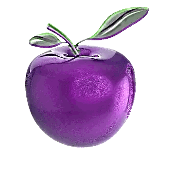 Purple Apple With Green Stem Sticker