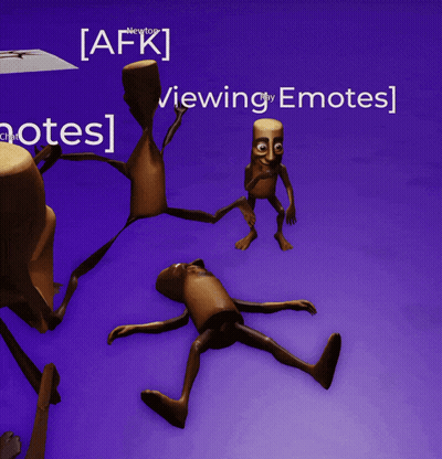 Purple Background Cartoon Saying AFK Viewing Emotes GIF