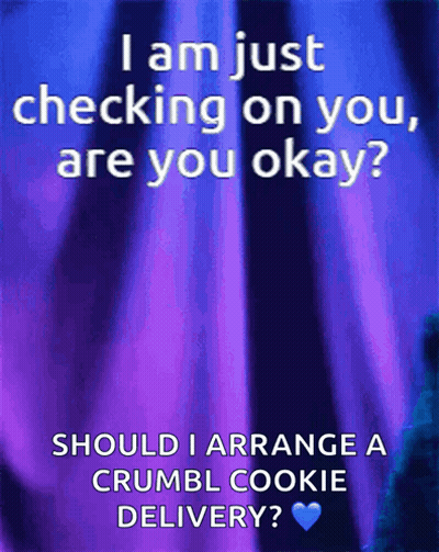 Purple Background Checking On You Crumbl Cookie Delivery GIF