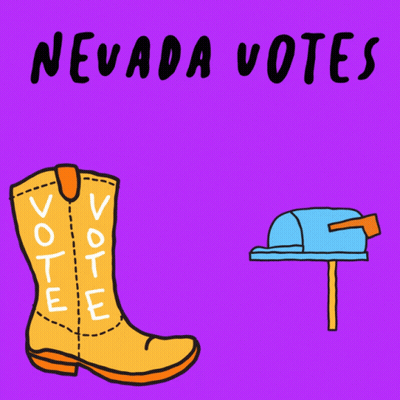 Purple Background Cowboy Boot Saying Vote GIF