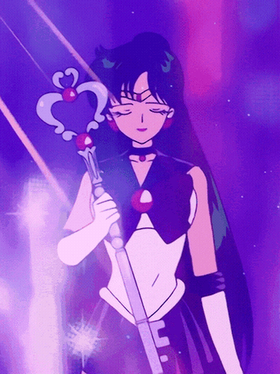 Purple Background Girl Holding Wand