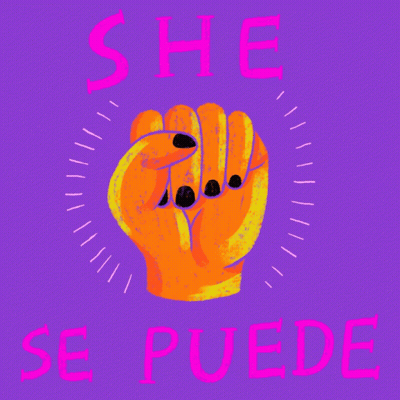 Purple Background Hand Saying She Se Puede GIF