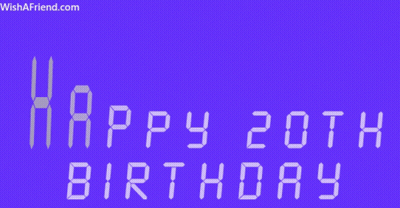 Purple Background Happy 20Th Birthday GIF