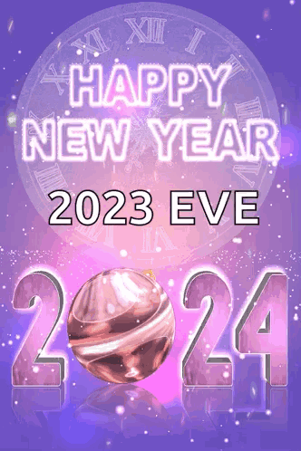 Purple Background Happy New Year 2023 Eve GIF