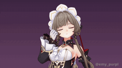 Purple Background Maid Saluting Good Morning Poog GIF