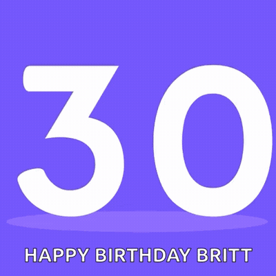 Purple Background Number 30 Happy Birthday Britt GIF