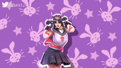 Purple Background Rabbits Stars @Purx124 GIF