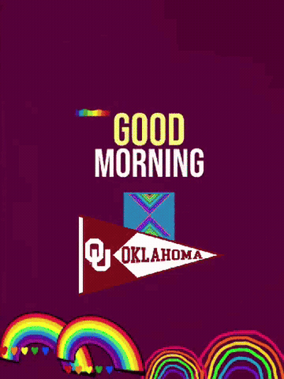 Purple Background Rainbow And Oklahoma Flag GIF