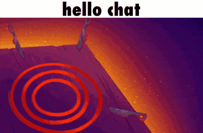 Purple Background Red Circle Saying Hello Chat GIF