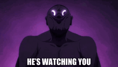 Purple Background Saying Always Watching GIF