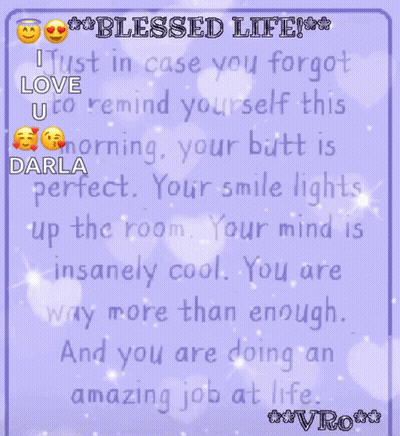 Purple Background Saying Blessed Life GIF