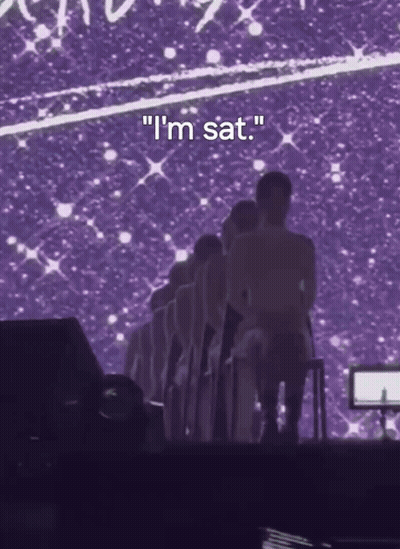 Purple Background Saying I'm Sat GIF
