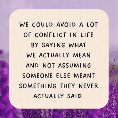 Purple Background Saying We Could Avoid A Lot Of Conflict In Life GIF