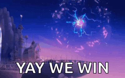 Purple Background Saying Yay We Win GIF