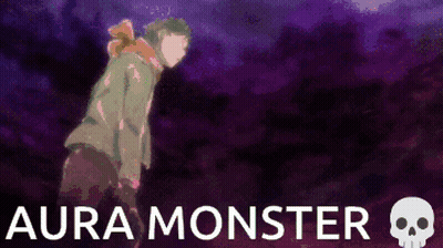 Purple Background Skull Aura Monster GIF