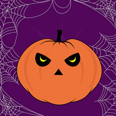 Purple Background Spider Webs Happy Halloween GIF