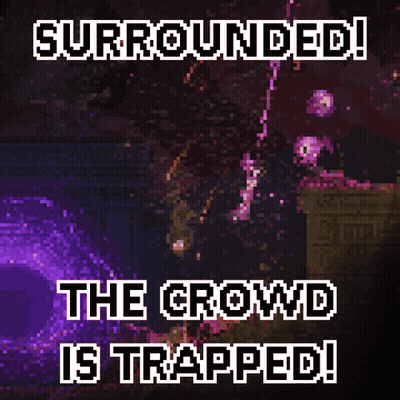 Purple Background Surrounded The Crowd Is Trapped GIF