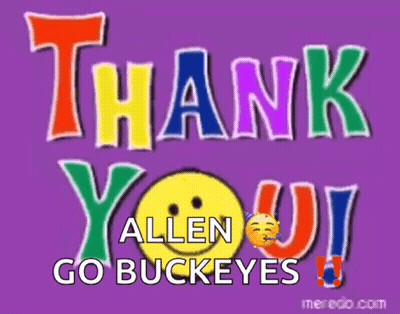 Purple Background Thank You Allen Go Buckeyes GIF