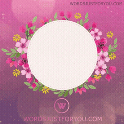 Purple Background White Circle Pink Yellow Flowers Justforyou.com GIF