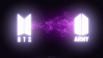 Purple Background With BTS And ARMY GIF