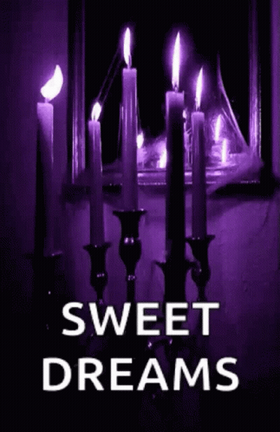 Purple Background With Candles Sweet Dreams GIF