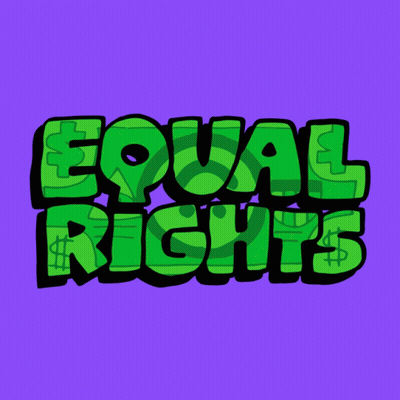 Purple Background With Equal Rights In Green GIF