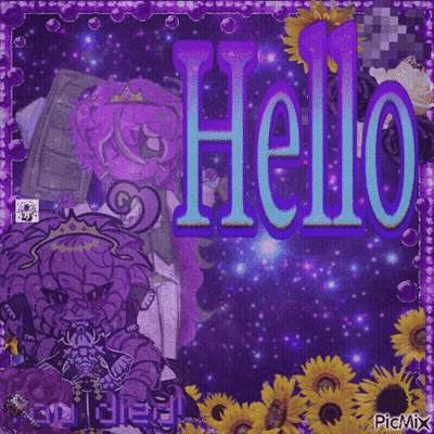 Purple Background With Hello
