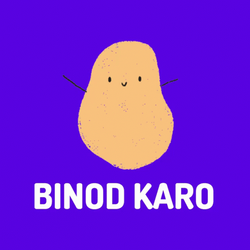 Purple Background With Potato And Binod Karo GIF