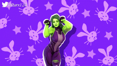 Purple Background With Rabbits And Stars @Purx124 GIF