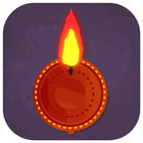 Purple Background With Red Candles Happy Sticker