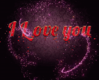 Purple Background With Red I Love You GIF