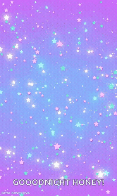 Purple Background With Stars Saying Goodnight Honey GIF