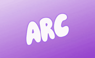 Purple Background With Word Arc In White Bubbles GIF