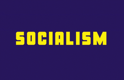 Purple Background With Yellow Poverty Text GIF