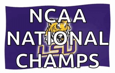 Purple Banner Saying NCAA National Champs With Tiger GIF