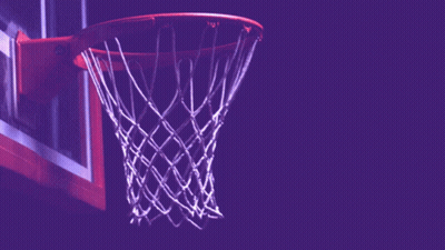 Purple Basketball Hoop Saying Swish GIF