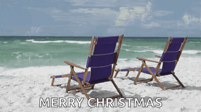 Purple Beach Chairs Merry Christmas GIF