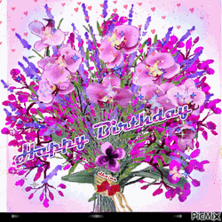 Purple Birthday Flowers Happy Birthday GIF