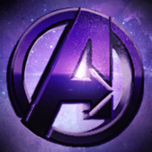 Purple Black Avengers Logo With Galaxy Background GIF