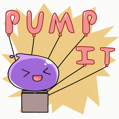 Purple Blob Saying Pump It