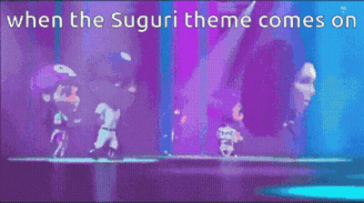 Purple Blue Background When The Suguri Theme Comes On GIF