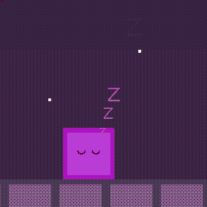 Purple Box With Sleeping Face And Letter N GIF