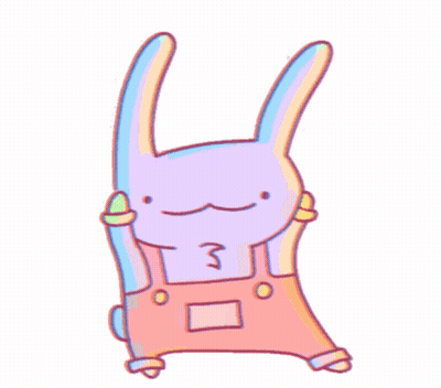 Purple Bunny With Overalls GIF