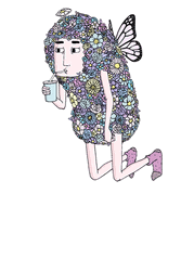 Purple Butterfly Floral Fairy Drink GIF